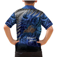 New Zealand Stewart Island Family Matching Mermaid Dress and Hawaiian Shirt Rakiura Kiwi Maori Glowing Sky