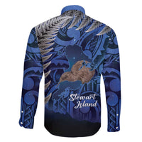 New Zealand Stewart Island Family Matching Off The Shoulder Long Sleeve Dress and Hawaiian Shirt Rakiura Kiwi Maori Glowing Sky LT14 - Polynesian Pride