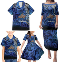 New Zealand Stewart Island Family Matching Puletasi and Hawaiian Shirt Rakiura Kiwi Maori Glowing Sky LT14 - Polynesian Pride