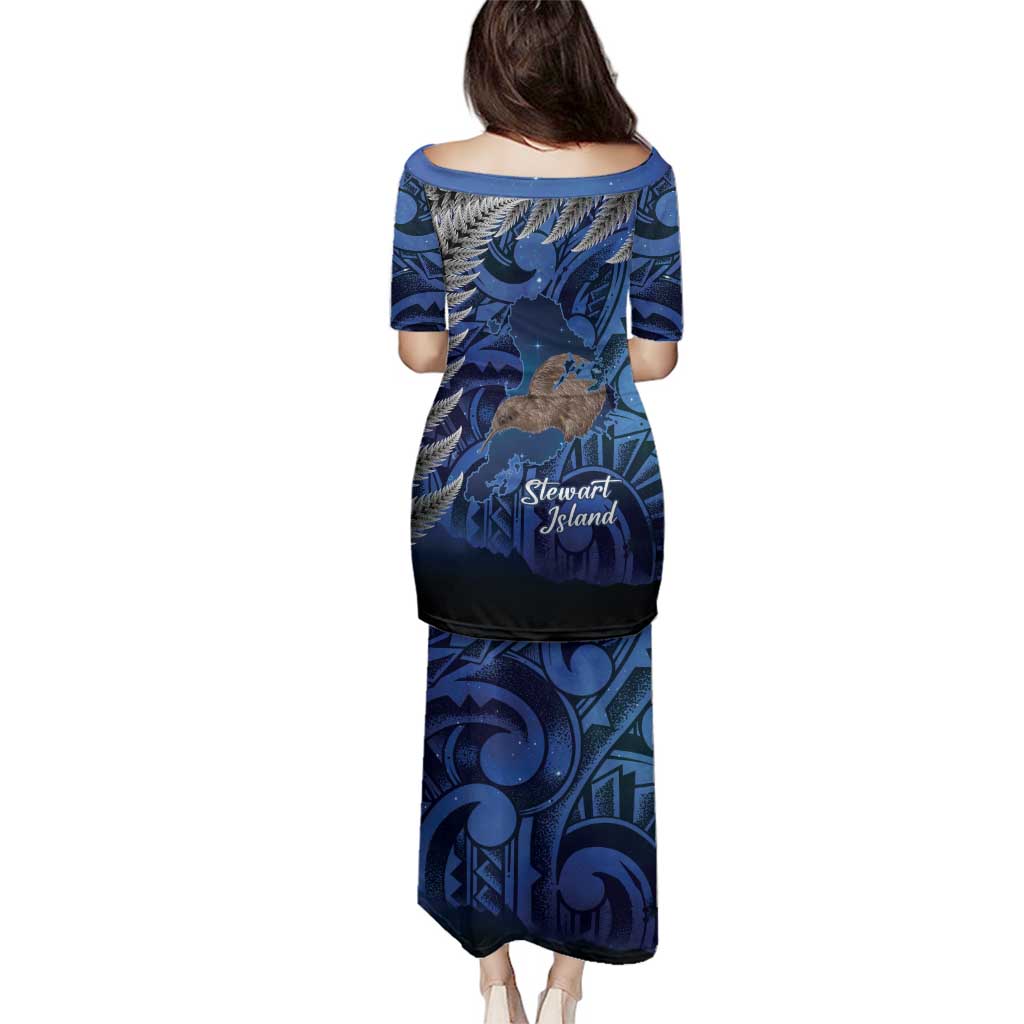 New Zealand Stewart Island Family Matching Puletasi and Hawaiian Shirt Rakiura Kiwi Maori Glowing Sky LT14 - Polynesian Pride