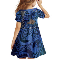 New Zealand Stewart Island Family Matching Short Sleeve Bodycon Dress and Hawaiian Shirt Rakiura Kiwi Maori Glowing Sky