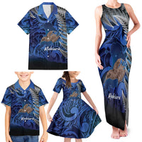 New Zealand Stewart Island Family Matching Tank Maxi Dress and Hawaiian Shirt Rakiura Kiwi Maori Glowing Sky