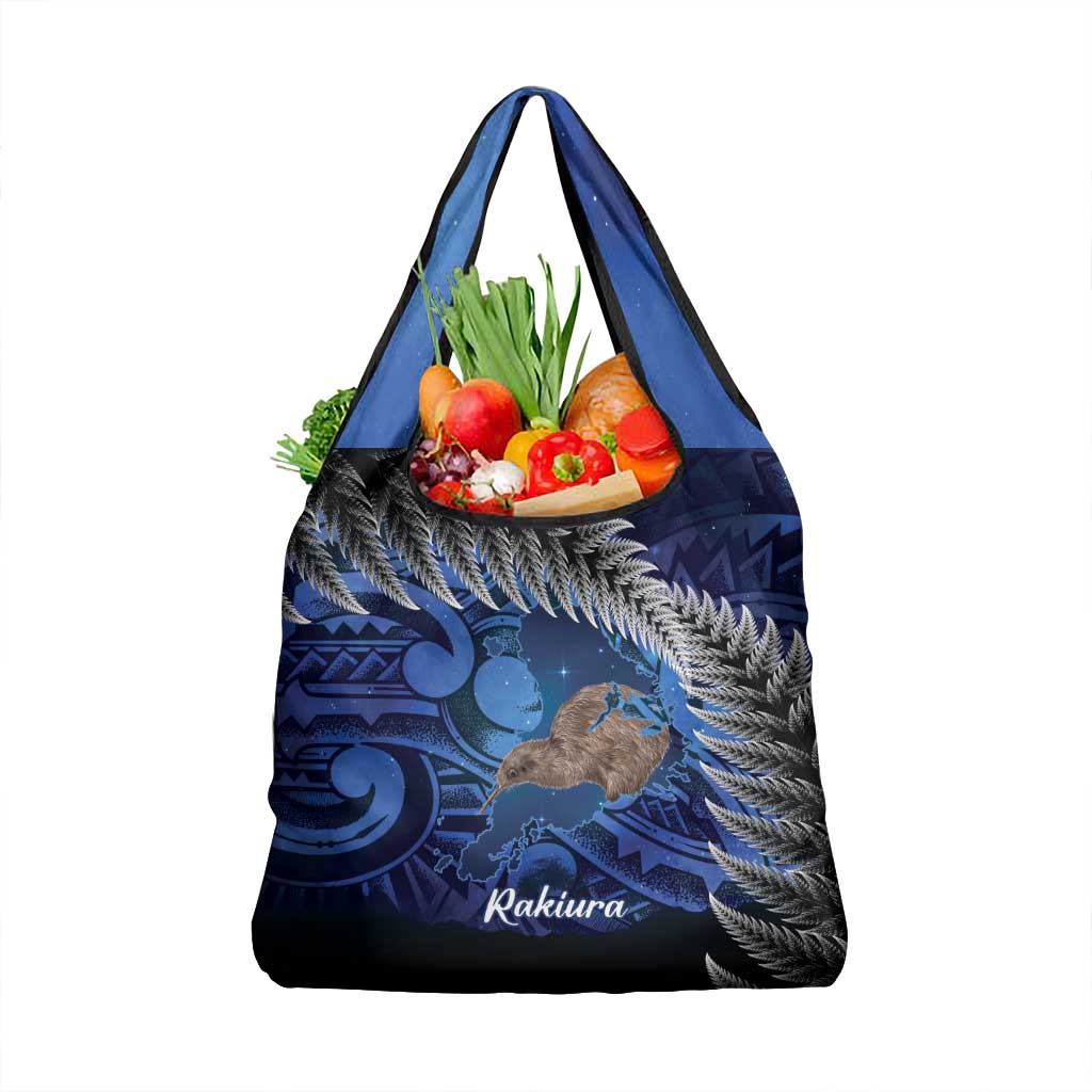 New Zealand Stewart Island Grocery Bag Rakiura Kiwi Maori Glowing Sky