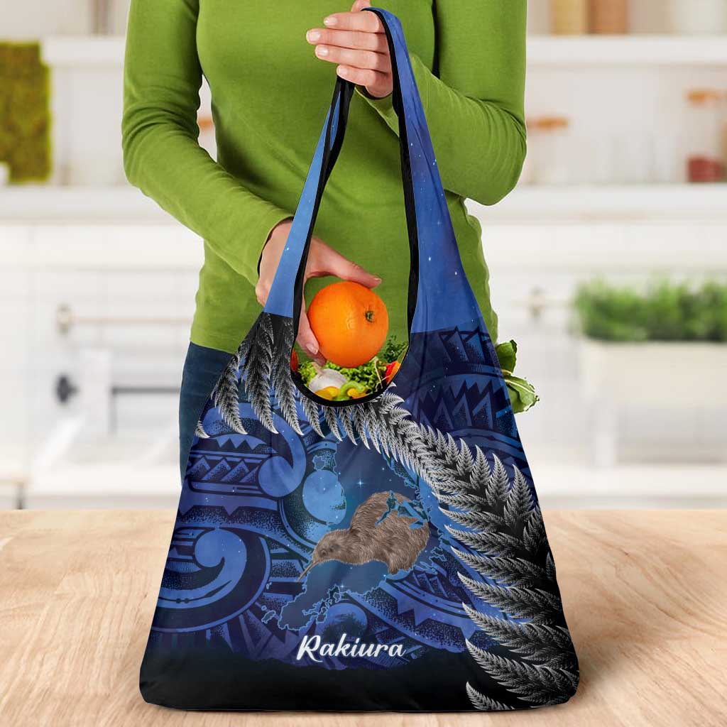 New Zealand Stewart Island Grocery Bag Rakiura Kiwi Maori Glowing Sky