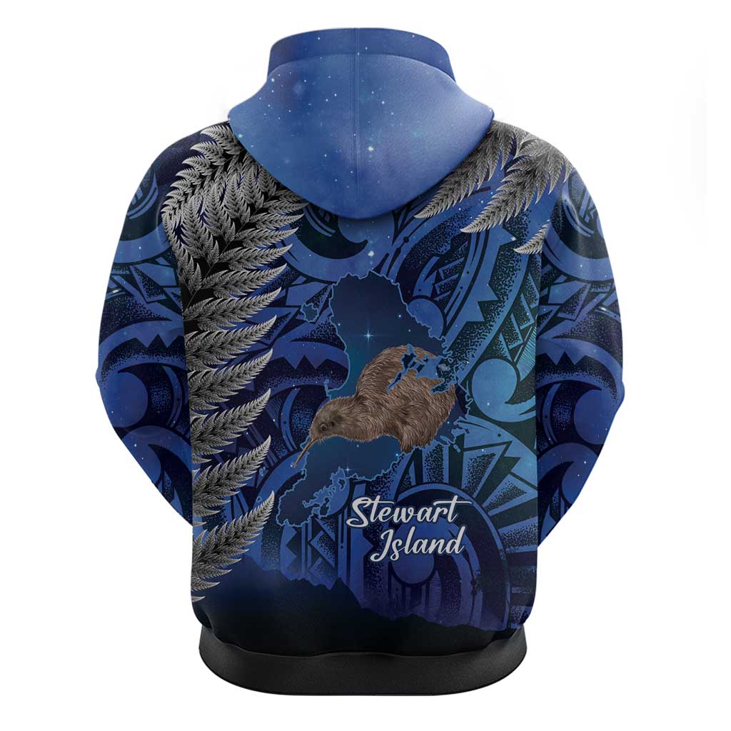 New Zealand Stewart Island Hoodie Rakiura Kiwi Maori Glowing Sky