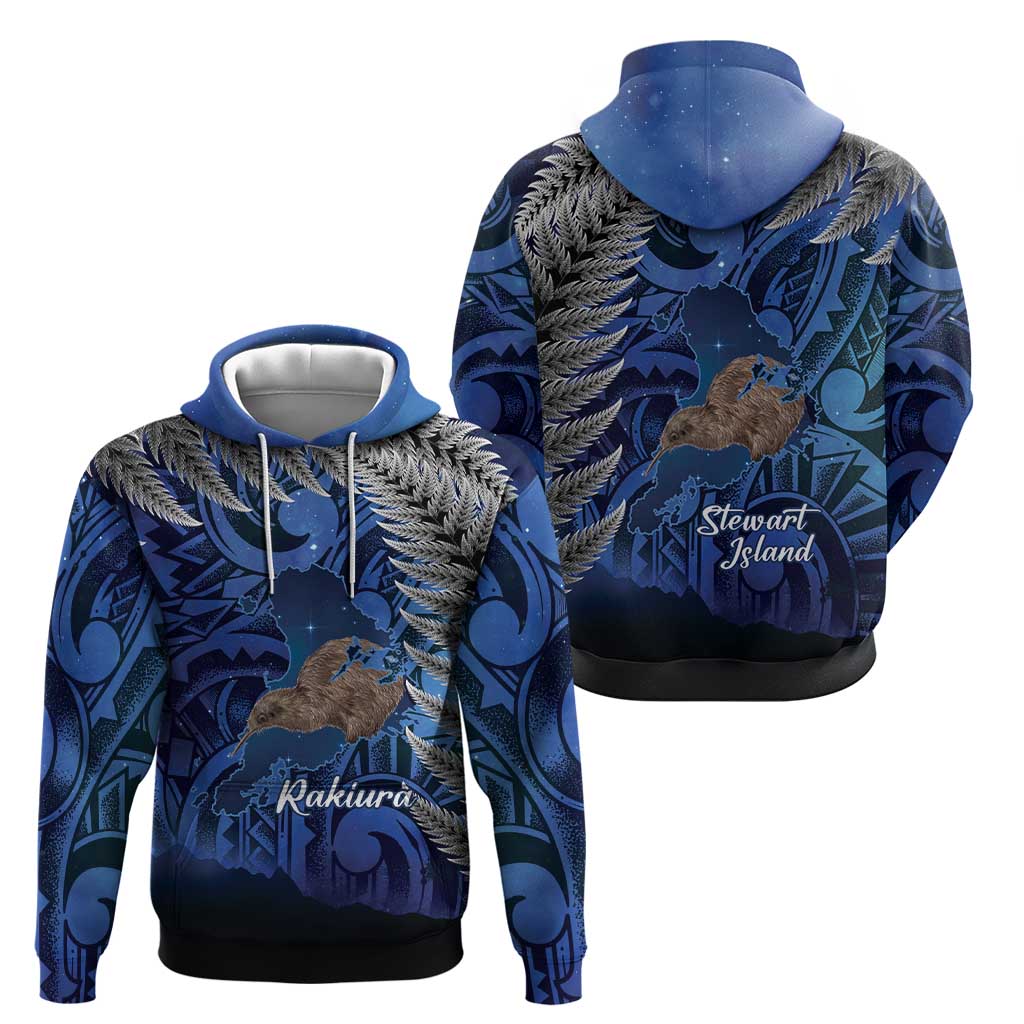 New Zealand Stewart Island Hoodie Rakiura Kiwi Maori Glowing Sky