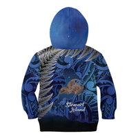 New Zealand Stewart Island Kid Hoodie Rakiura Kiwi Maori Glowing Sky LT14 - Polynesian Pride