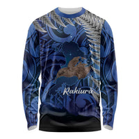 New Zealand Stewart Island Long Sleeve Shirt Rakiura Kiwi Maori Glowing Sky LT14 Unisex Blue - Polynesian Pride