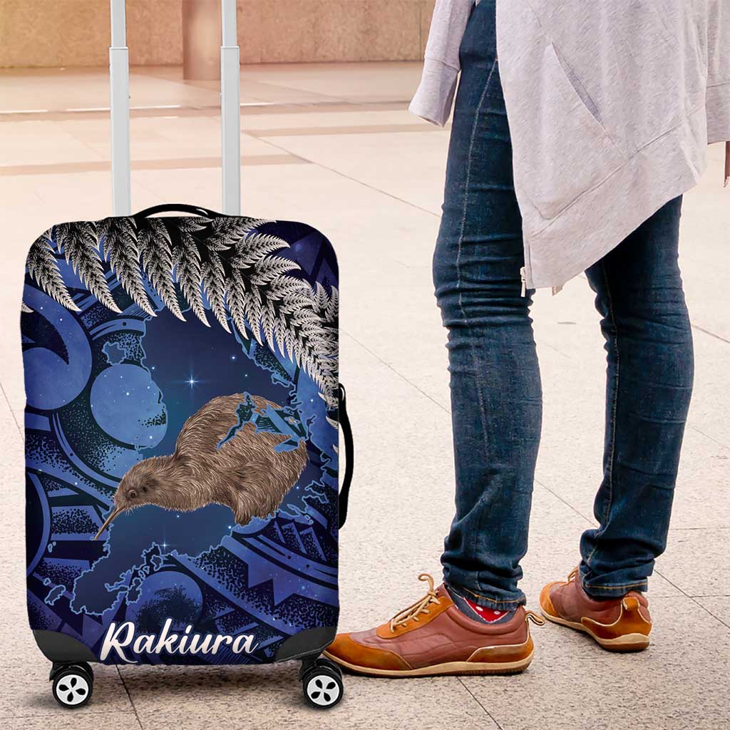 New Zealand Stewart Island Luggage Cover Rakiura Kiwi Maori Glowing Sky