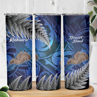 New Zealand Stewart Island Skinny Tumbler Rakiura Kiwi Maori Glowing Sky