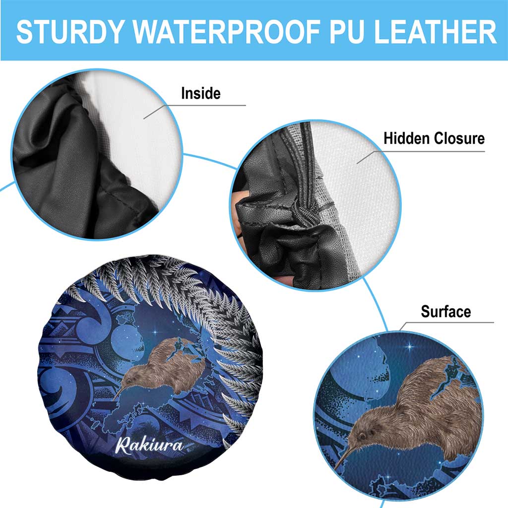New Zealand Stewart Island Spare Tire Cover Rakiura Kiwi Maori Glowing Sky LT14 - Polynesian Pride