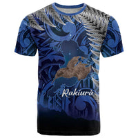 New Zealand Stewart Island T Shirt Rakiura Kiwi Maori Glowing Sky LT14 Blue - Polynesian Pride