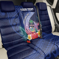 Personalised Guam Liberation Day Back Car Seat Cover Happy 80th Anniversary Fish Hook Mix Tropical Flowers LT14 - Polynesian Pride
