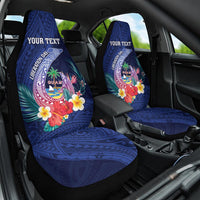 Personalised Guam Liberation Day Car Seat Cover Happy 80th Anniversary Fish Hook Mix Tropical Flowers LT14 One Size Blue - Polynesian Pride