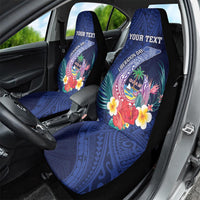 Personalised Guam Liberation Day Car Seat Cover Happy 80th Anniversary Fish Hook Mix Tropical Flowers LT14 - Polynesian Pride
