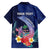 Personalised Guam Liberation Day Family Matching Puletasi and Hawaiian Shirt Happy 80th Anniversary Fish Hook Mix Tropical Flowers