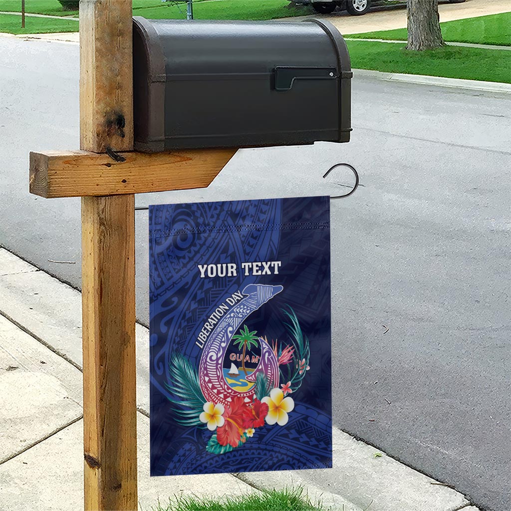 Personalised Guam Liberation Day Garden Flag Happy 80th Anniversary Fish Hook Mix Tropical Flowers