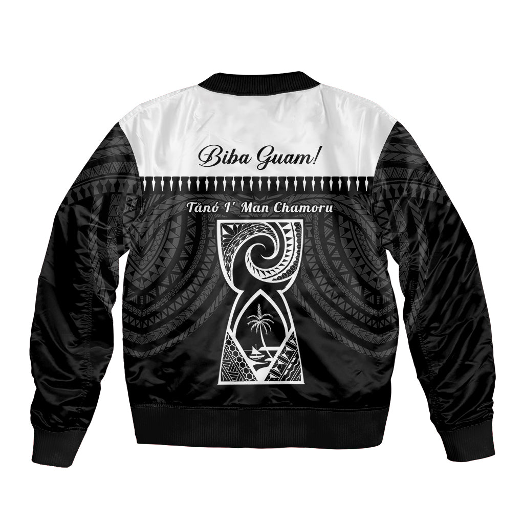 Guam Liberation Day Bomber Jacket Biba Guahan Chamorro 80th Anniversary - Black