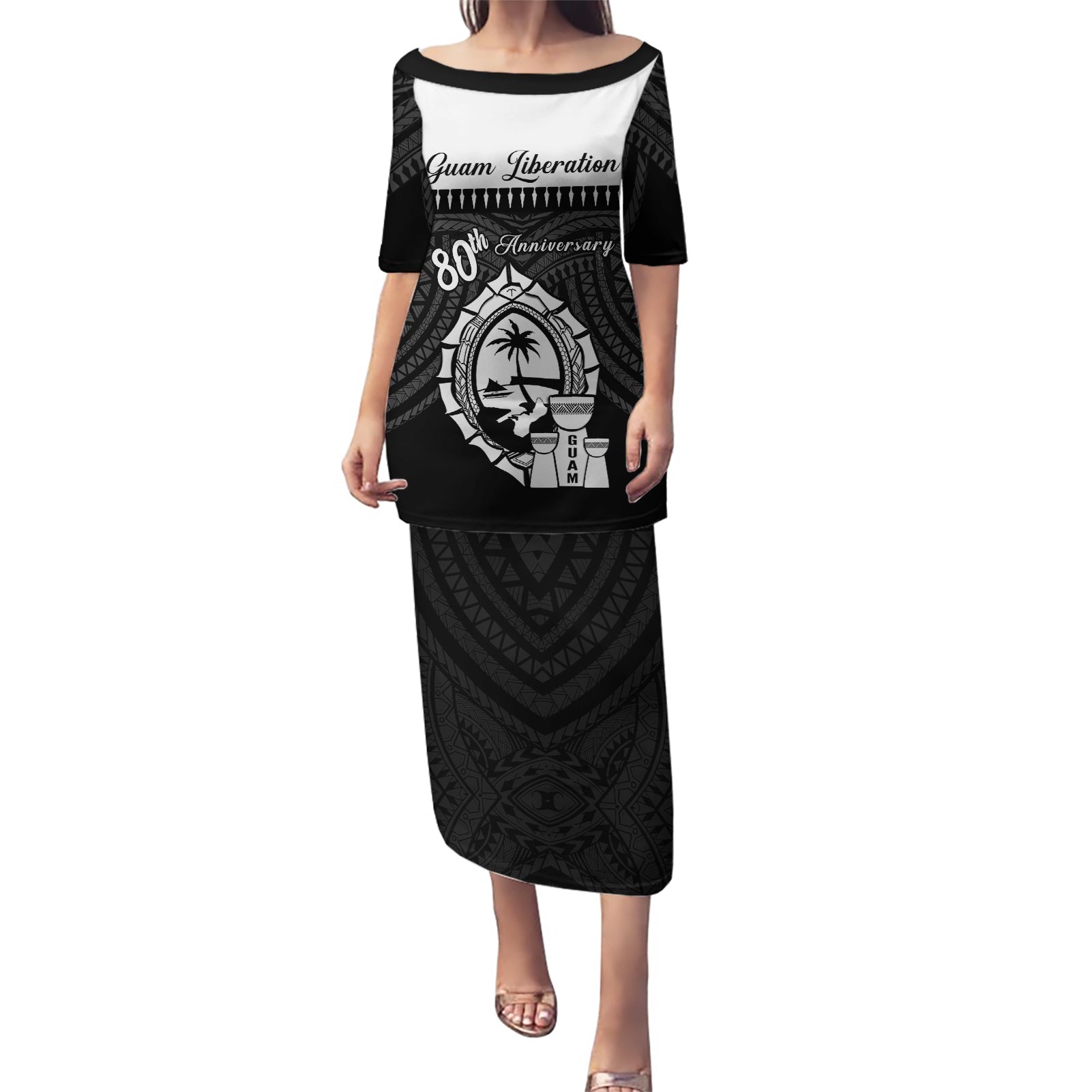 Guam Liberation Day Puletasi Biba Guahan Chamorro 80th Anniversary - Black