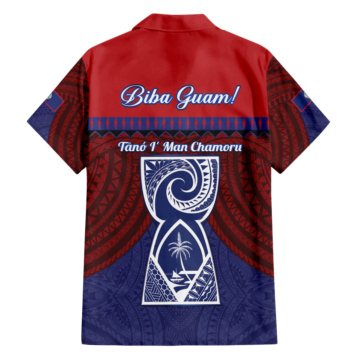 Guam Liberation Day Family Matching Tank Maxi Dress and Hawaiian Shirt Biba Guahan Chamorro 80th Anniversary - Blue