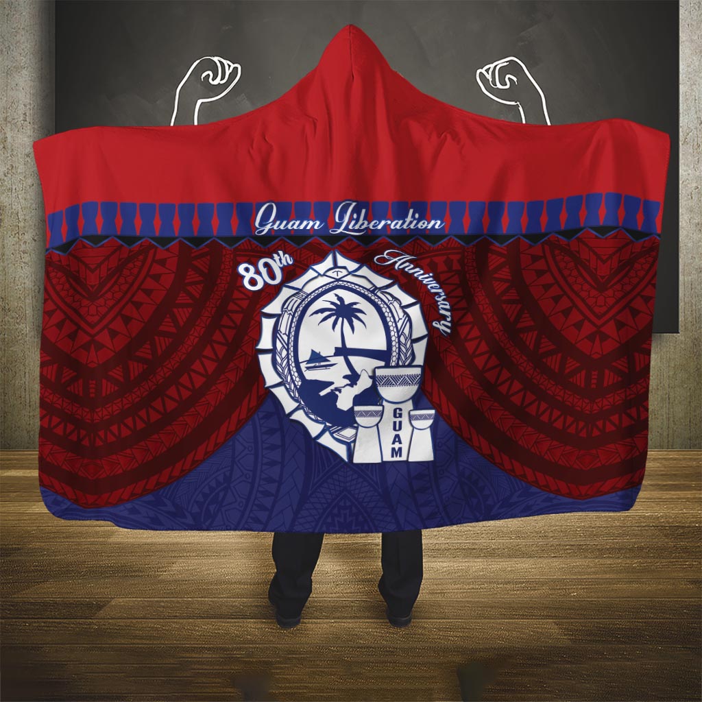 Guam Liberation Day Hooded Blanket Biba Guahan Chamorro 80th Anniversary - Blue