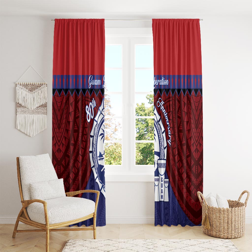 Guam Liberation Day Window Curtain Biba Guahan Chamorro 80th Anniversary - Blue