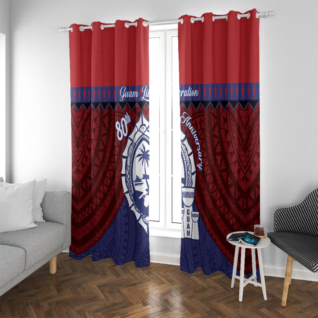 Guam Liberation Day Window Curtain Biba Guahan Chamorro 80th Anniversary - Blue