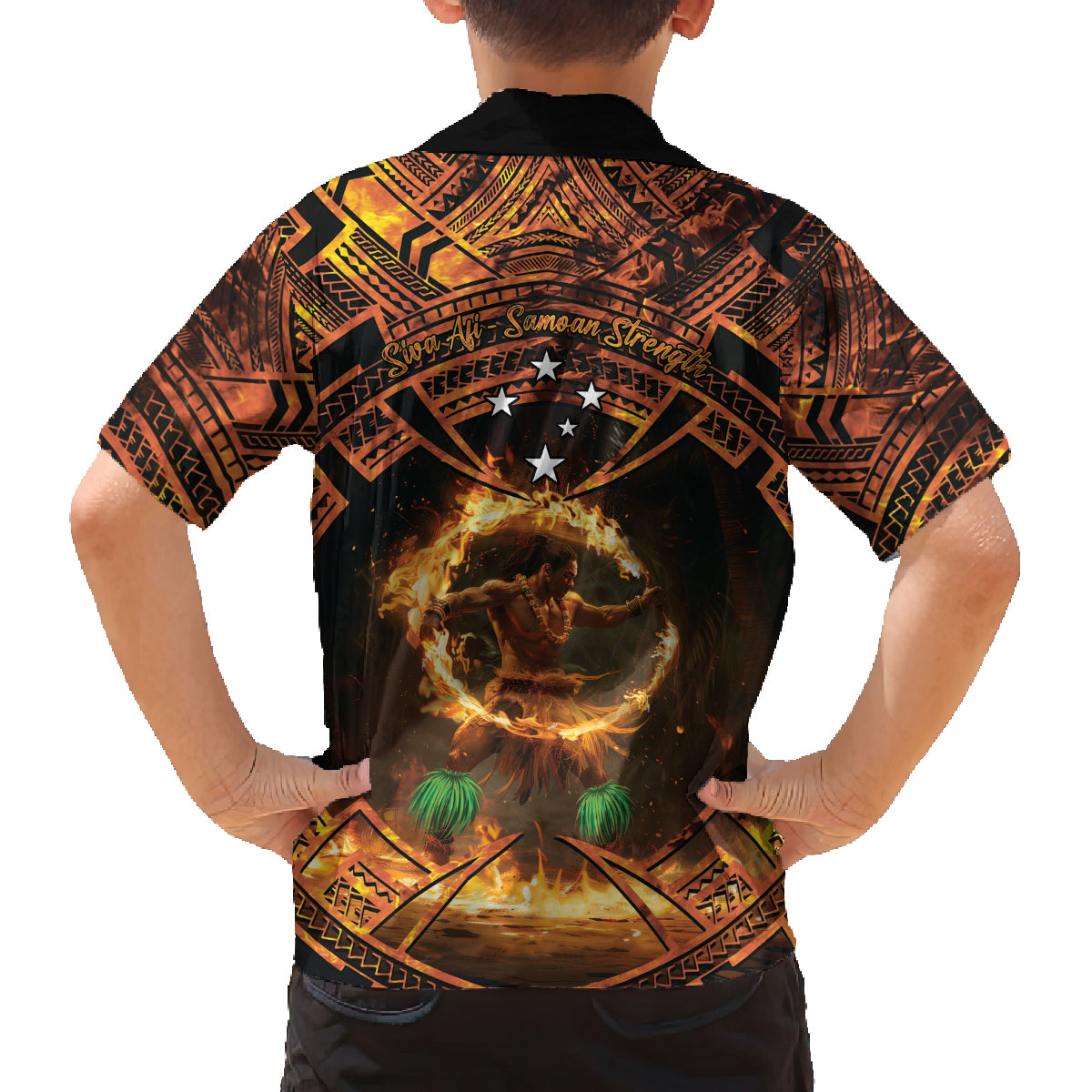 Samoa Teuila 2024 Festival Family Matching Off The Shoulder Long Sleeve Dress and Hawaiian Shirt Samoan Siva Afi With Red Gingers