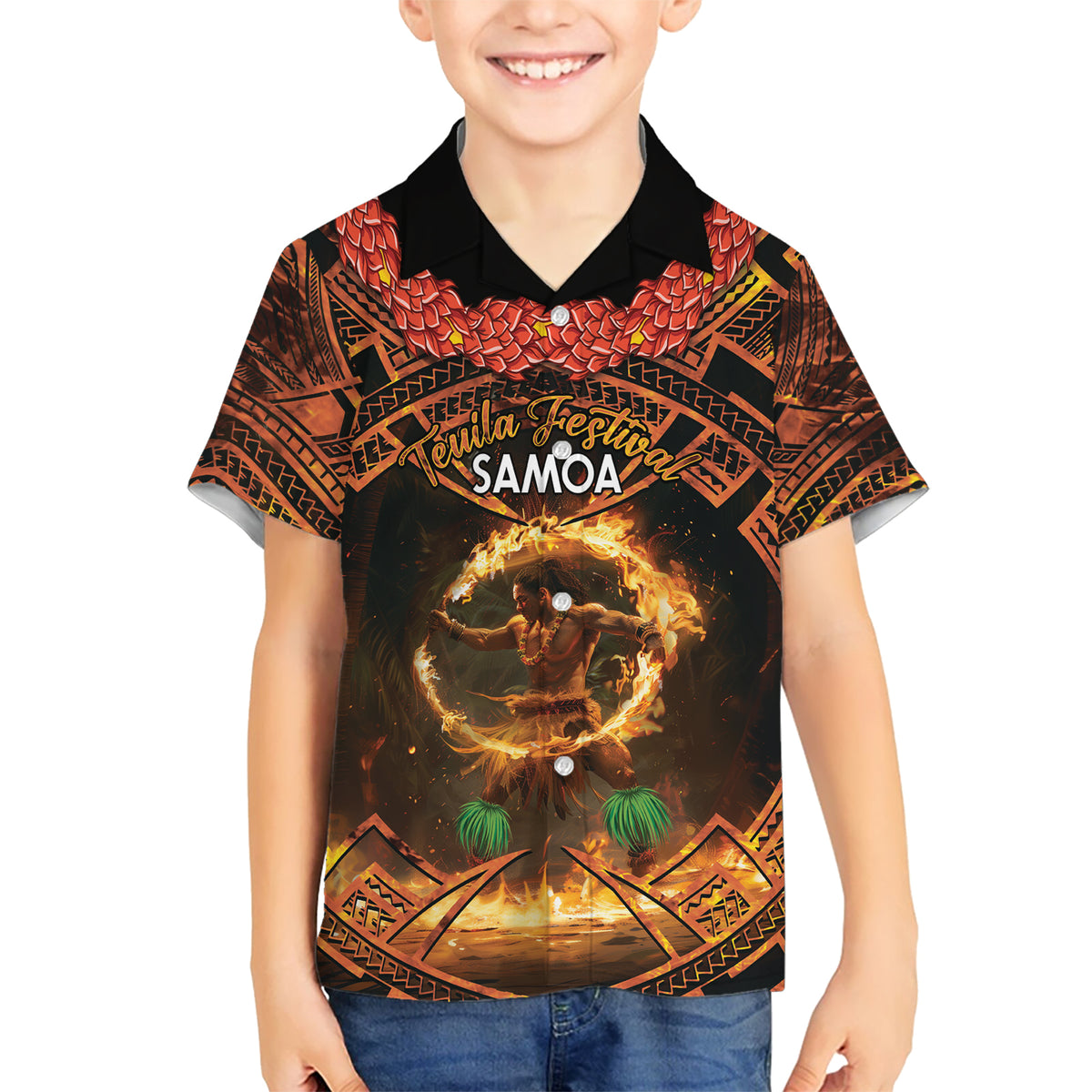 Samoa Teuila 2024 Festival Hawaiian Shirt Samoan Siva Afi With Red Gingers