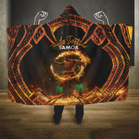 Samoa Teuila 2024 Festival Hooded Blanket Samoan Siva Afi With Red Gingers LT14 One Size Black - Polynesian Pride
