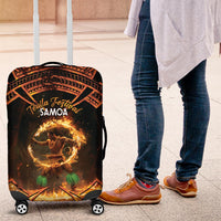 Samoa Teuila 2024 Festival Luggage Cover Samoan Siva Afi With Red Gingers LT14 Black - Polynesian Pride