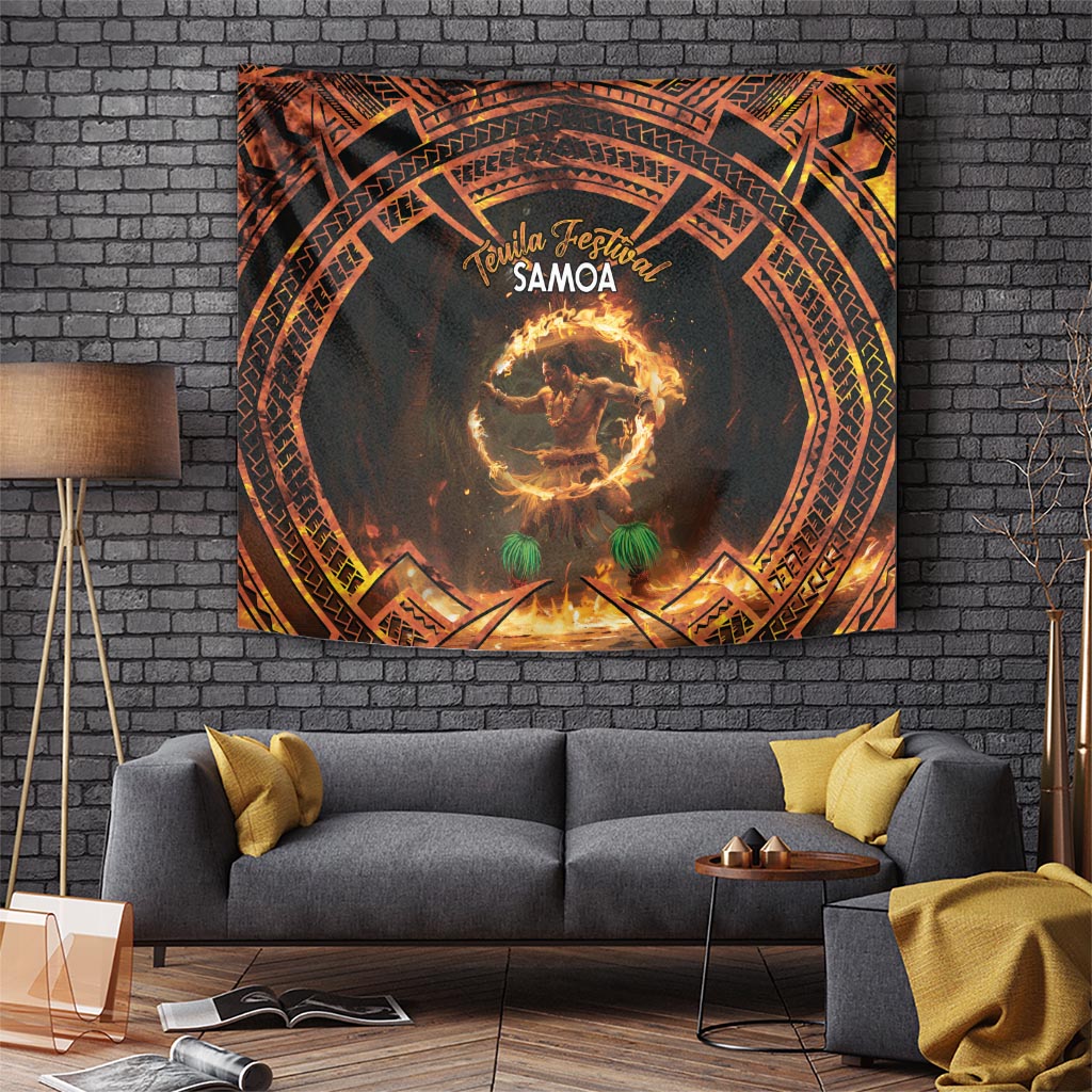 Samoa Teuila 2024 Festival Tapestry Samoan Siva Afi With Red Gingers LT14 - Polynesian Pride