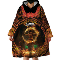 Samoa Teuila 2024 Festival Wearable Blanket Hoodie Samoan Siva Afi With Red Gingers