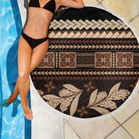 Black Samoa Siapo Teuila Flowers Beach Blanket