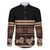 Black Samoa Siapo Teuila Flowers Family Matching Off Shoulder Short Dress and Hawaiian Shirt