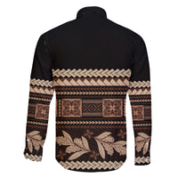 Black Samoa Siapo Teuila Flowers Family Matching Short Sleeve Bodycon Dress and Hawaiian Shirt