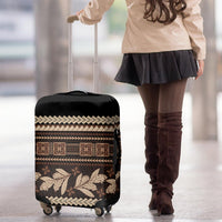 Black Samoa Siapo Teuila Flowers Luggage Cover LT14 - Polynesian Pride