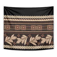Black Samoa Siapo Teuila Flowers Tapestry LT14 - Polynesian Pride