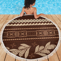 Brown Samoa Siapo Teuila Flowers Beach Blanket