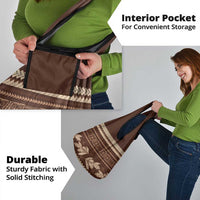 Brown Samoa Siapo Teuila Flowers Grocery Bag