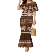 Brown Samoa Siapo Teuila Flowers Mermaid Dress