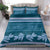 Dark Cyan Samoa Siapo Teuila Flowers Bedding Set