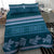 Dark Cyan Samoa Siapo Teuila Flowers Bedding Set