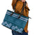 Dark Cyan Samoa Siapo Teuila Flowers Leather Tote Bag