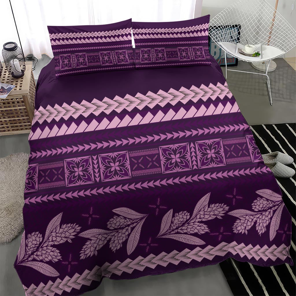 Purple Samoa Siapo Teuila Flowers Bedding Set