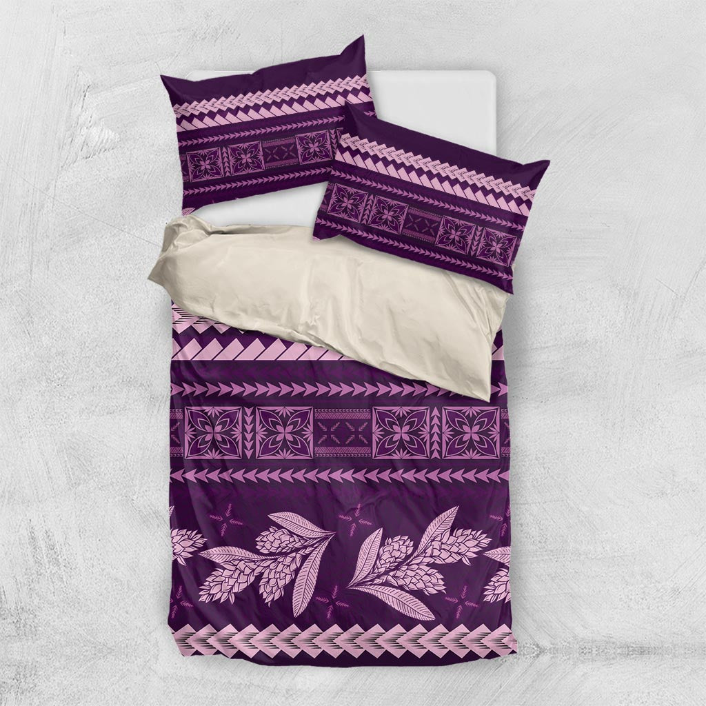 Purple Samoa Siapo Teuila Flowers Bedding Set