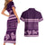 Purple Samoa Siapo Teuila Flowers Couples Matching Short Sleeve Bodycon Dress and Hawaiian Shirt