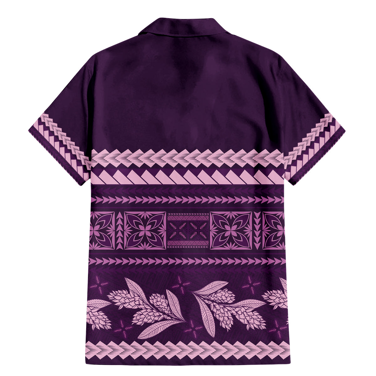 Purple Samoa Siapo Teuila Flowers Family Matching Mermaid Dress and Hawaiian Shirt