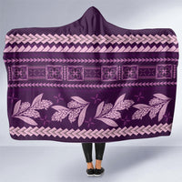 Purple Samoa Siapo Teuila Flowers Hooded Blanket LT14 - Polynesian Pride