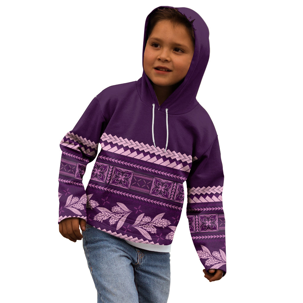 Purple Samoa Siapo Teuila Flowers Kid Hoodie